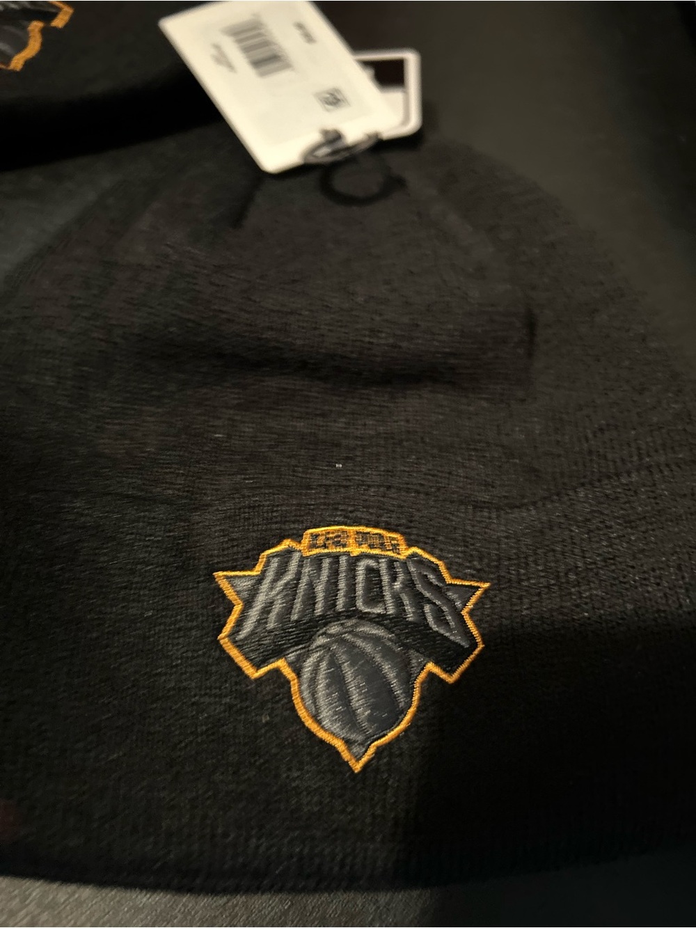 NBA Kids Black Beanie with Orange-Trimmed Logo